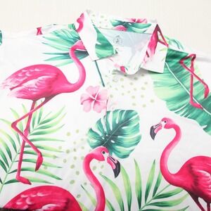 Royal Turks & Caicos Golf Club Polo Shirt Mens Extra Large Flamingo Tropical